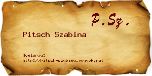 Pitsch Szabina névjegykártya