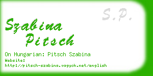 szabina pitsch business card